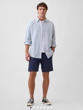 GAP navy blue essential khaki 10” shorts